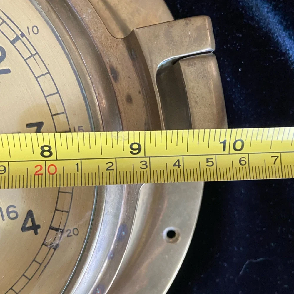 Ship's Time Brass Wall Clock Porthole Quartz Nautical Heavy Captain Boat